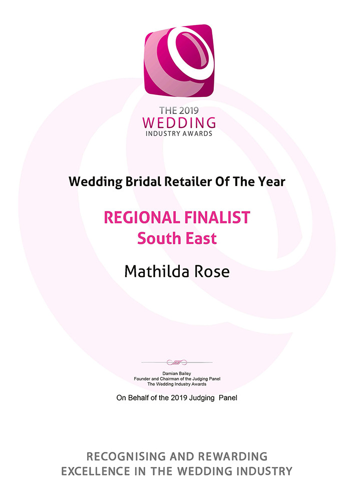 wedding industry award regional finalist best bridal boutique