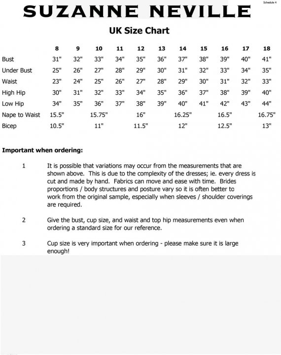 Size Guide Mathilda Rose